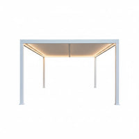 Aluminum Louvered Pergola Designed for Year-Round Use, Adjustable Roof, Hidden Drainage, 72 MPH Wind Rating