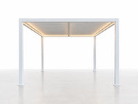 Louvered Pergola Modern White Pergola with Adjustable Roof for Deck Backyard Garden — Studio Shot